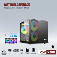Case Máy Tính Gaming V300 - Mini - ATX Đen